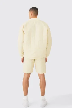 Square Quilted Oversized Pocket Bomber Jacket | BoohooMAN UK