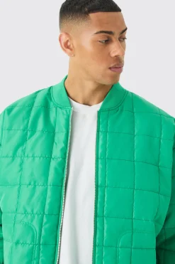 Square Quilted Oversized Pocket Bomber Set | BoohooMAN UK