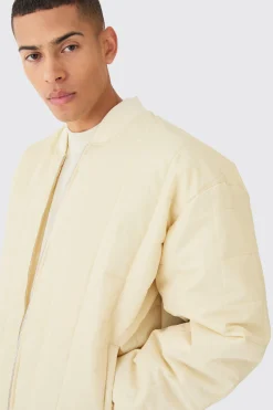 Square Quilted Oversized Pocket Bomber Set | BoohooMAN UK