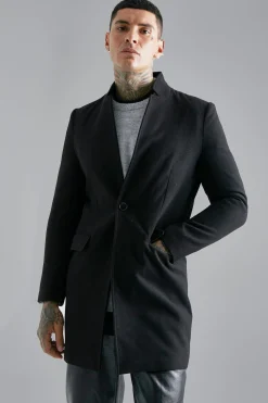 Stand Up Collar Smart Single Button | BoohooMAN UK