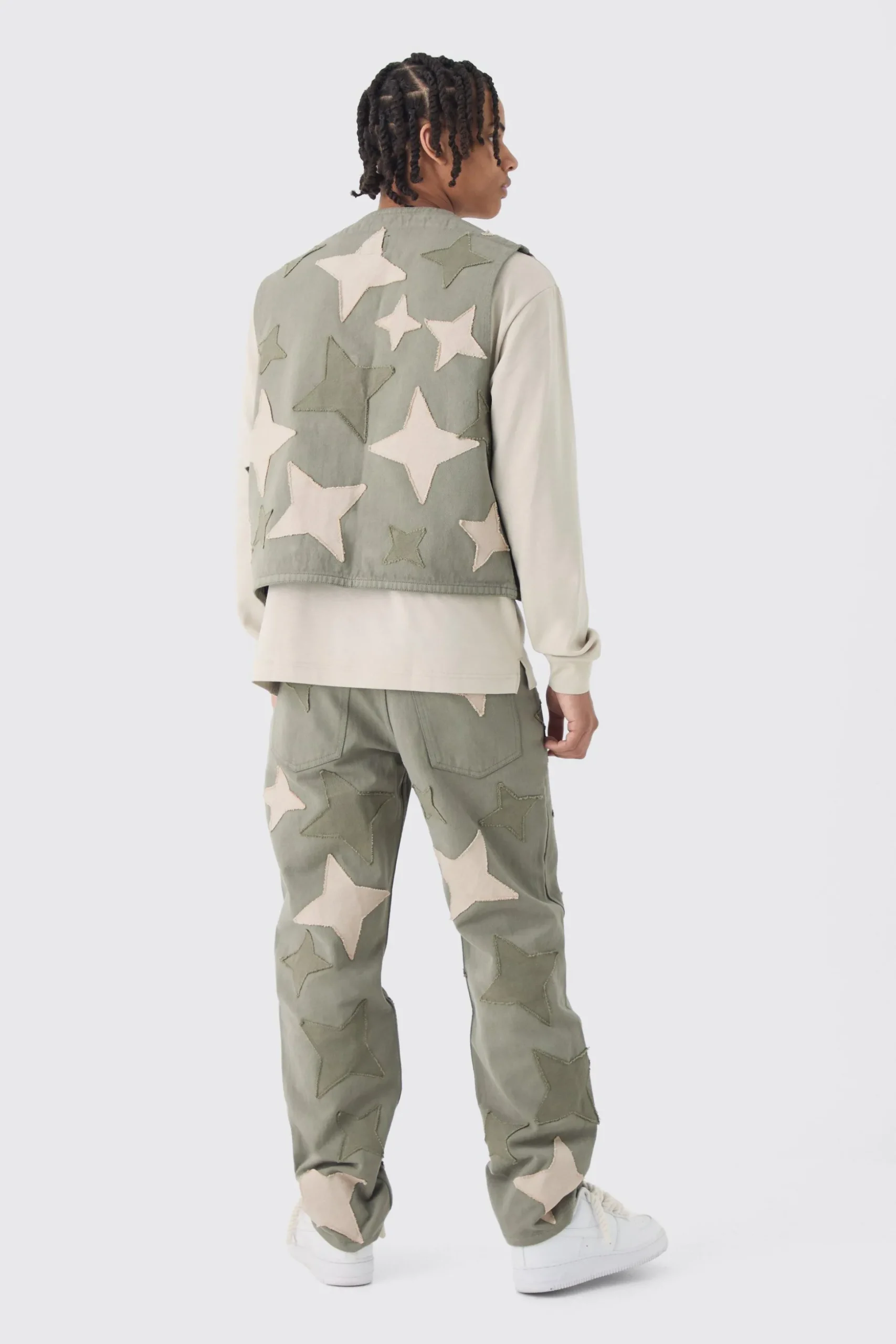 Star Patchwork Applique Set | BoohooMAN UK