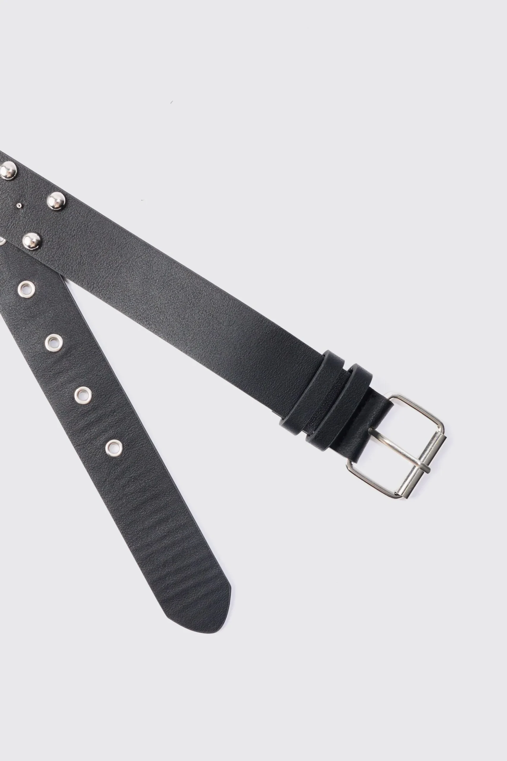 Star Studded Silver Buckle Belt | BoohooMAN UK