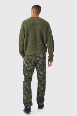 Straight Camo Bandana Cargo Trouser | BoohooMAN UK