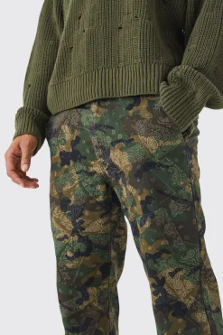 Straight Camo Bandana Cargo Trouser | BoohooMAN UK