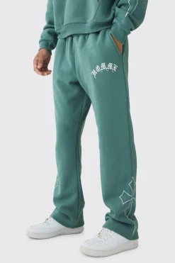Straight Fit Gothic Homme Cross Jogger | BoohooMAN UK