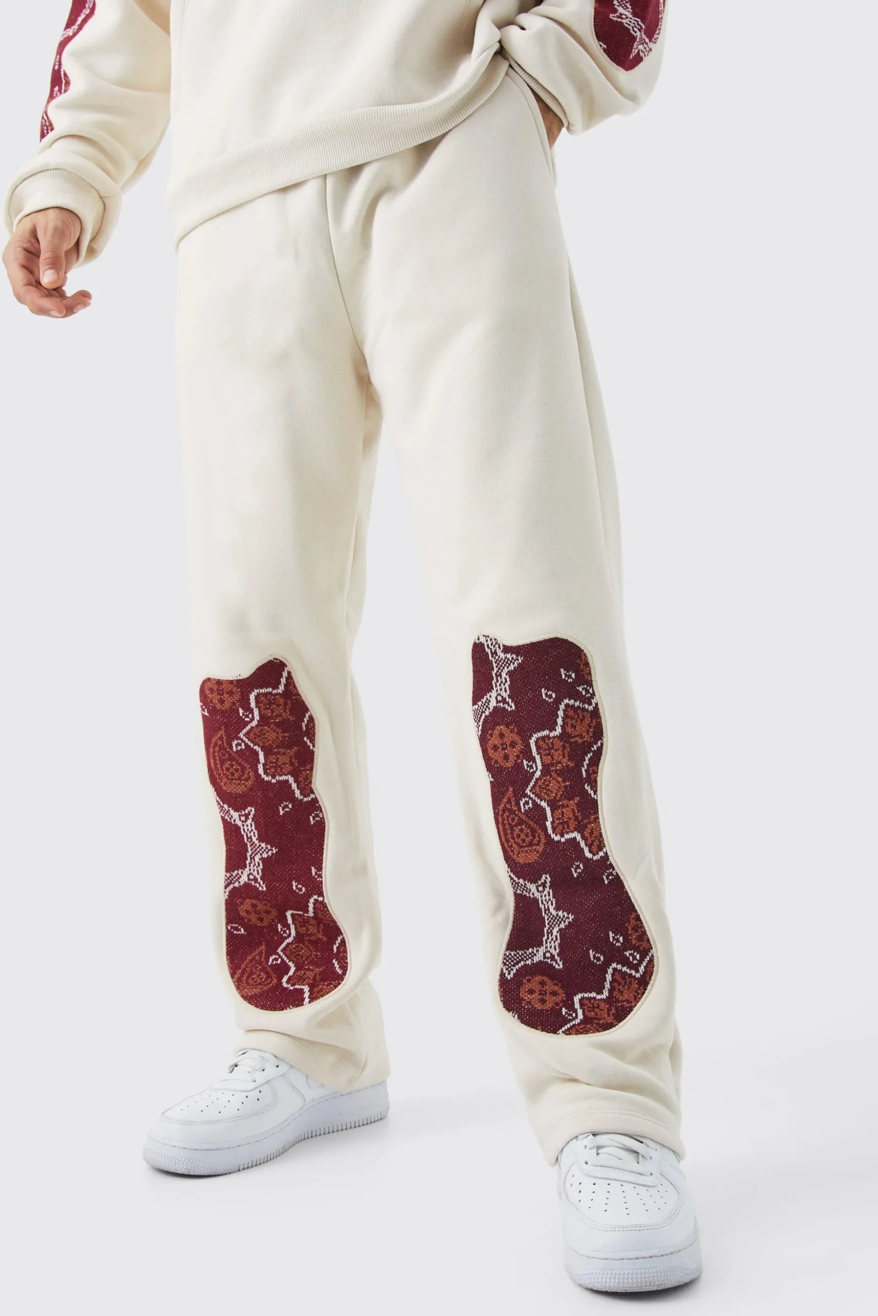 Straight Fit Tapestry Jogger | BoohooMAN UK