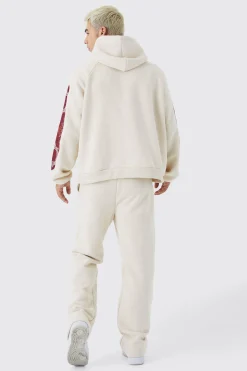 Straight Fit Tapestry Jogger | BoohooMAN UK