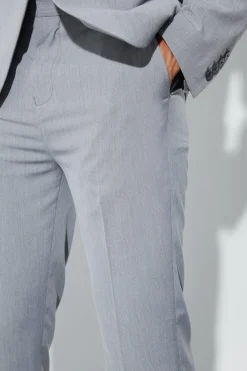 Straight Fit Trouser With Front Split Hem | BoohooMAN UK