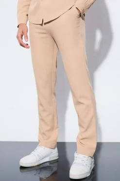 Straight Fixed Waist Tailored Trouser | BoohooMAN UK
