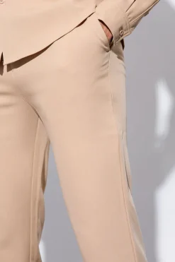 Straight Fixed Waist Tailored Trouser | BoohooMAN UK