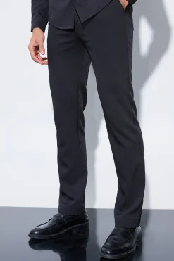 Straight Fixed Waist Tailored Trouser | BoohooMAN UK