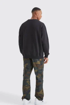 Straight Leg Camo Trouser | BoohooMAN UK
