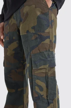 Straight Leg Camo Trouser | BoohooMAN UK