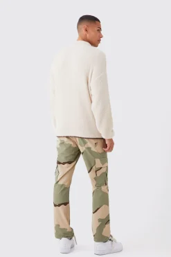 Straight Leg Camo Trouser | BoohooMAN UK