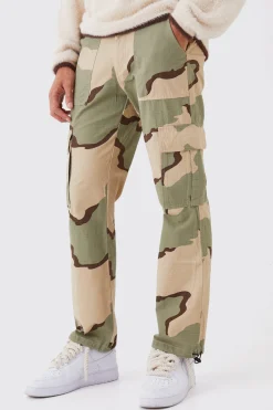 Straight Leg Camo Trouser | BoohooMAN UK