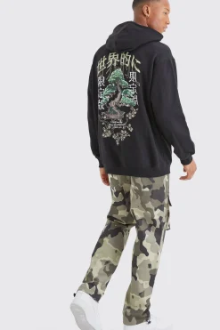 Straight Leg Cargo Thigh Pocket Camo Trouser | BoohooMAN UK