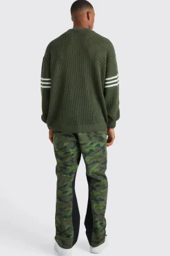 Straight Leg Colour Block Camo Trouser | BoohooMAN UK