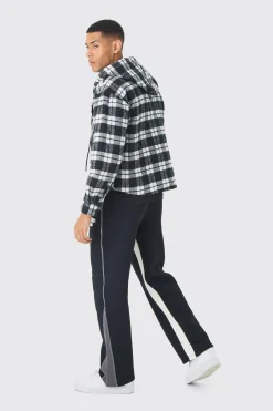 Straight Leg Contrast Stitch Gusset Jogger | BoohooMAN UK