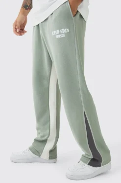 Straight Leg Contrast Stitch Loopback Gusset Jogger | BoohooMAN UK