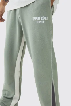 Straight Leg Contrast Stitch Loopback Gusset Jogger | BoohooMAN UK