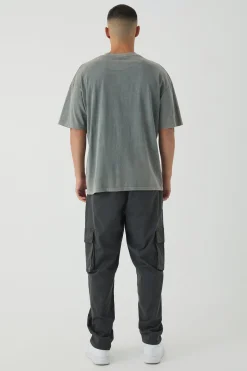 Straight Leg Cotton Cargo Chino Trousers | BoohooMAN UK