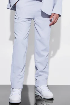 Straight Leg Crinkle Suit Trousers | BoohooMAN UK