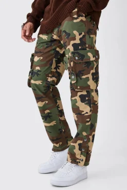 Straight Leg 3d Cargo Camo Ripstop Trouser | BoohooMAN UK