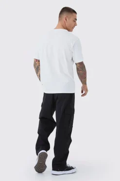 Straight Leg Elasticated Waist Bengaline Cargo Trouser | BoohooMAN UK