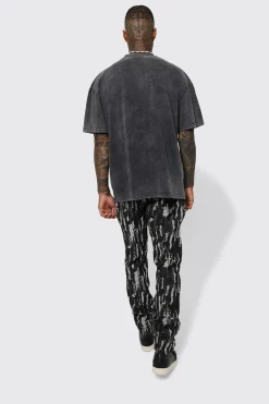Straight Leg Fabric Interest Jeans | BoohooMAN UK