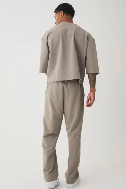 Straight Leg Jersey Twill Jogger | BoohooMAN UK