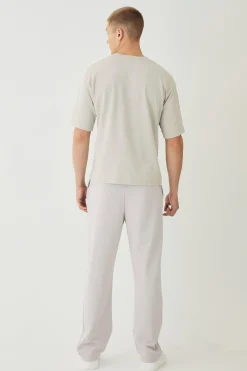 Straight Leg Jersey Twill Jogger | BoohooMAN UK