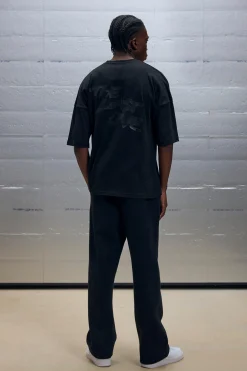 Straight Leg One Front Graphic Joggers | BoohooMAN UK