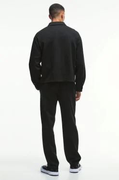 Straight Leg Pintuck Scuba Trouser | BoohooMAN UK