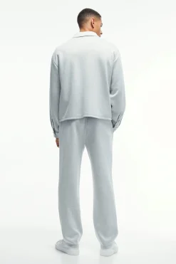 Straight Leg Pintuck Scuba Trouser | BoohooMAN UK