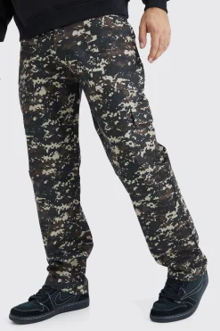 Straight Leg Pixilated Camo Trouser | BoohooMAN UK