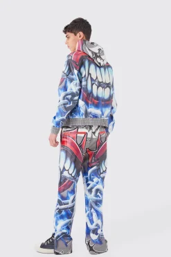 Straight Leg Printed Pu Trousers | BoohooMAN UK