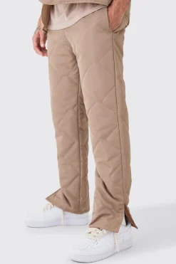 Straight Leg Quilted Trouser | BoohooMAN UK