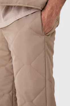 Straight Leg Quilted Trouser | BoohooMAN UK