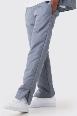 Straight Leg Quilted Trouser | BoohooMAN UK