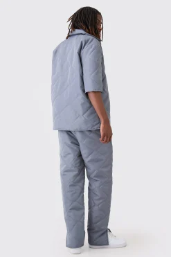Straight Leg Quilted Trouser | BoohooMAN UK