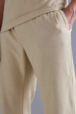 Straight Leg Ribbed Jogger | BoohooMAN UK