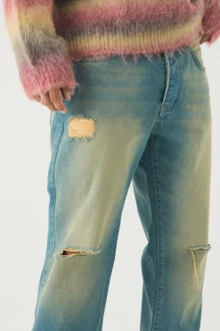 Straight Leg Rigid Ripped Knee Distressed Jeans | BoohooMAN UK