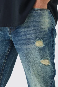 Straight Leg Rigid Subtle Ripped Jeans | BoohooMAN UK