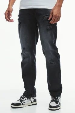 Straight Leg Rigid Subtle Ripped Jeans | BoohooMAN UK