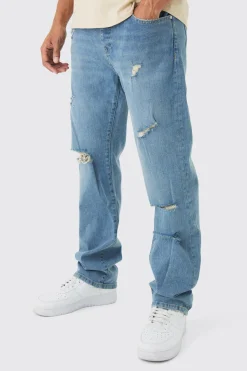 Straight Leg Ripped Jeans | BoohooMAN UK