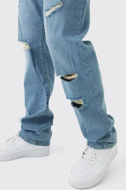 Straight Leg Ripped Jeans | BoohooMAN UK