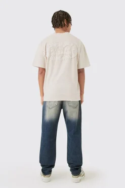 Straight Rigid Washed Blue Ripped Knee Jeans | BoohooMAN UK