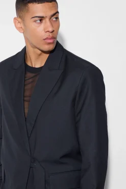 Strap Detail Oversized Blazer | BoohooMAN UK