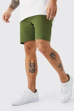 Stretch Skinny Fixed Waist Chino Short | BoohooMAN UK