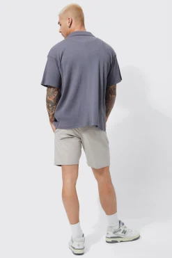 Stretch Slim Fixed Waistband Chino Short | BoohooMAN UK